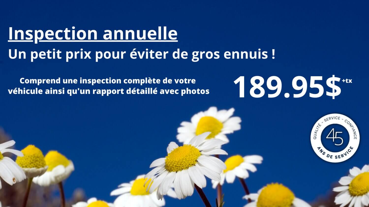 Une inspection annuelle à petit prix!